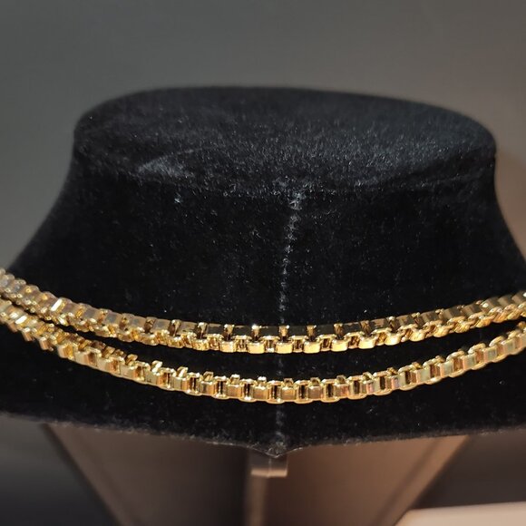 Long Gold Plated Box Chain - Picture 8 of 8